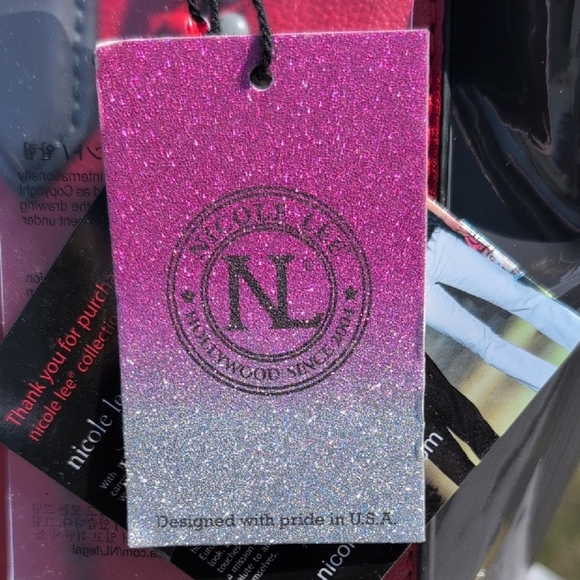 Nicole Lee Red and Black Studded Handbag - Picture 2 of 11